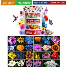 90,000+ Wildflower Seeds Mix 3oz 24 Varieties Non-GMO Perennial Flower Seeds ... 151.47 per gallon