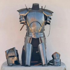 Moria Dwarf Dwarven Steel Knight Armor Suit Full Body Armor With Cuirass,Pauldro