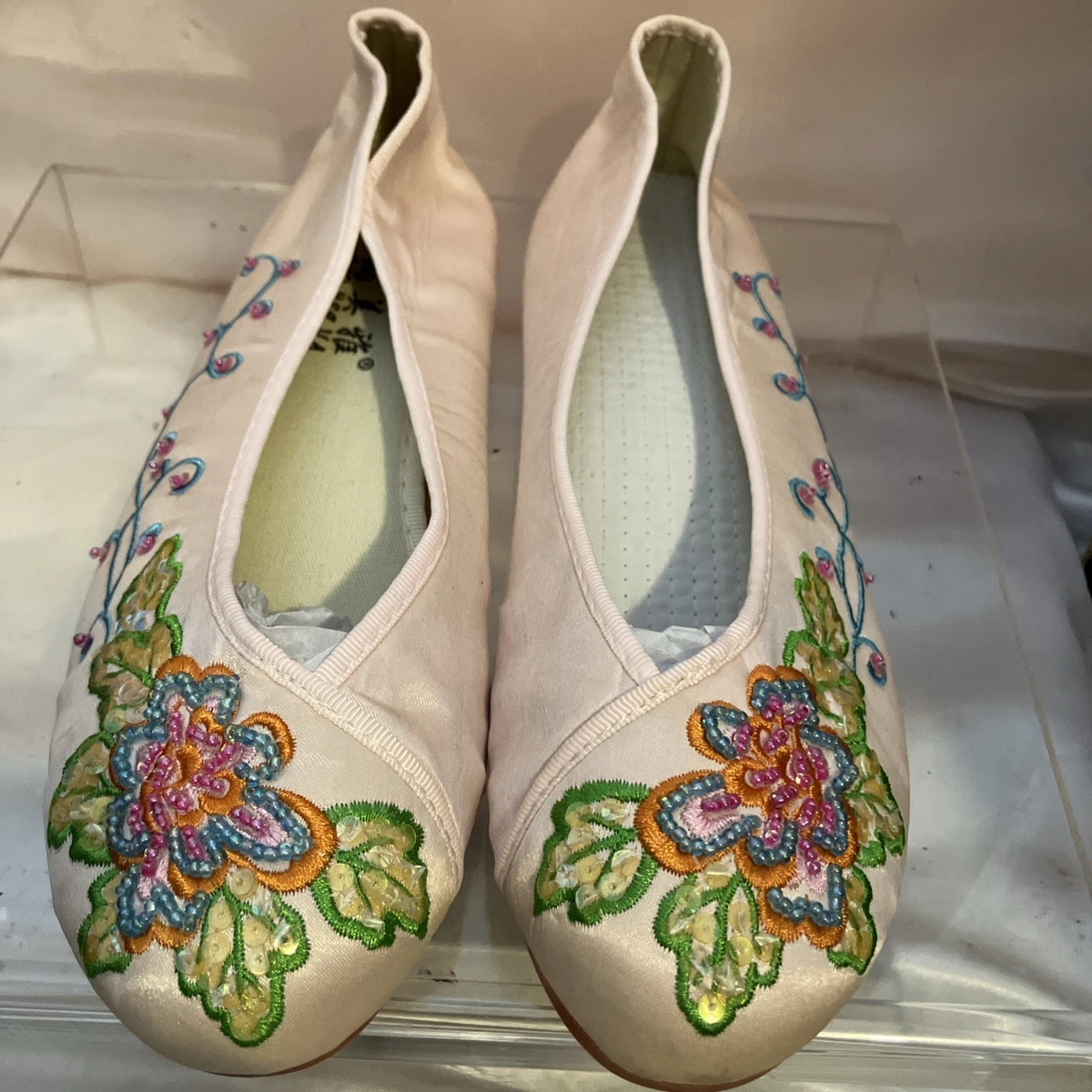 Hcclijo Hanfu EmbroideShoes - Zapatos Planos Chinos Tradicionales Antiguos Para Mujer, Zapatos Hanfu Para Mujer
