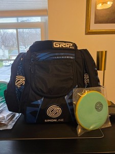 GRIPeq Simon Line Disc Golf Bag Black Blue AX5