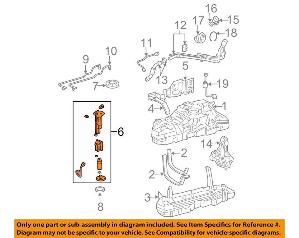 Used Fuel Pump fits: 2008 Toyota 4 runner Pump Assembly 6 cylinder Grade A Foto 3 de 4