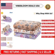 Cozy Lightweight Fleece Dog Blankets - 3-Pack for Dogs  Cats, Machine Washable