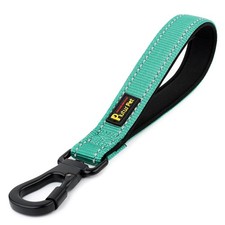 10 inch Short Dog Leash with Padded Handle Reflective Traffic Leash Teal