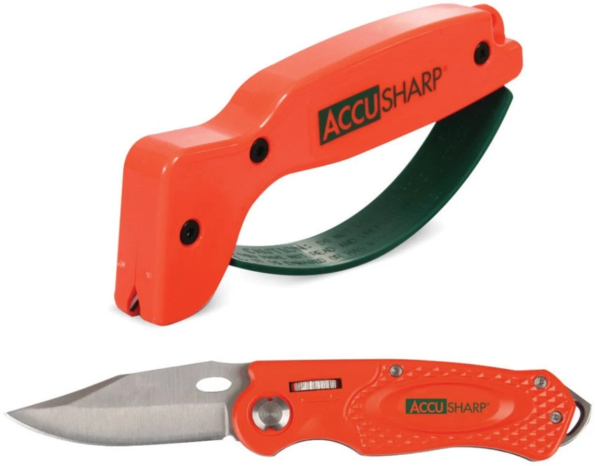 AccuSharp Orange/Green Wheel Lock Knife Sharpenr Set Of Two 043C