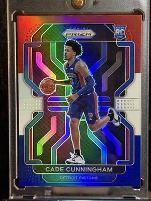 2021-22 PANINI PRIZM #282 ROOKIES RED/WHITE/BLUE PRIZM CADE CUNNINGHAM (RC/SP)