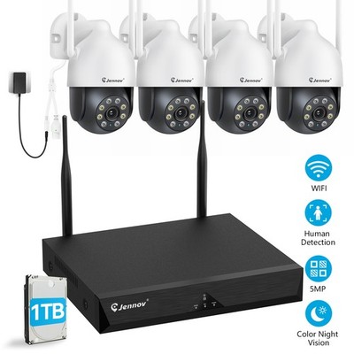 JENNOV WiFi IP Outdoor Wireless Home Security Camera System CCTV 10CH 5MP NVR