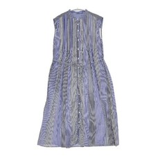 Noia Pintuck French Sleeve Shirt Dress, Striped dress White blue black 6-060...