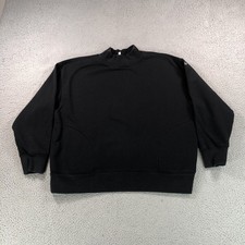 Alo Yoga Sweatshirt Womens Small Black Mock Neck Pockets Pullover Cotton Blend