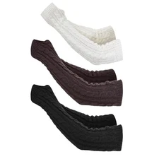 Marrywindix 3 Pairs Arm Warmers Fingerless One Size Black, White, Dark Grey