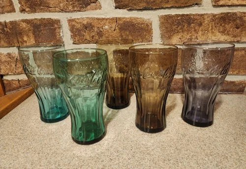 Vintage Embossed Coca-Cola Glassware Set Of 5 Tumblers