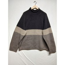 Vintage 90s J Crew 100 Wool roll neck sweater thick chunky knit big tag sweater