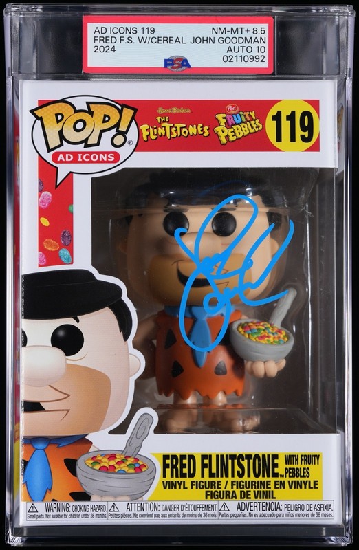 PSA 8.5/10 Funko Pop! Fred Flintstone/Fruity Pebbles #119 (John Goodman Auto)