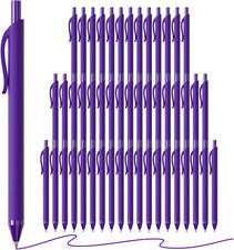 50 Pack Purple Ink Pens - Bulk Pens, 1.0MM Medium Point Ballpoint Pens, Smooth W