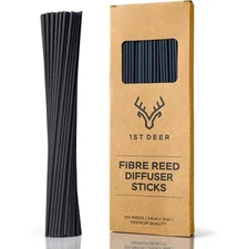 Black Reed Diffuser Sticks 100pcs Natural Fiber Aroma Refill Sticks for