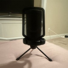 Fifine Condenser Microphone Wired Black with Adjustable Stand Pop Filter