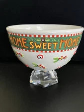 Mary Engelbreit Ceramic 8” Bowl Christmas Home Sweet Home - Beautiful Bowl.