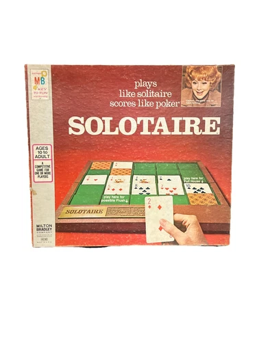 Vintage Solotaire Board Game  Milton Bradley 1973 Complete Lucille Ball On Cover