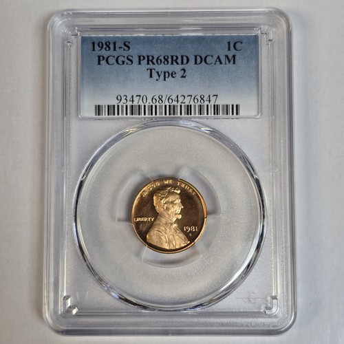 1981-S Type 2 Lincoln Memorial Cent Proof PR68 RD DCAM Brilliant Red Color Lot