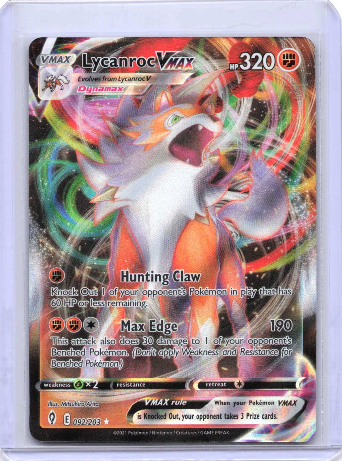 Lycanroc VMAX #92 Pokemon Evolving Skies Pokemon TCG NM