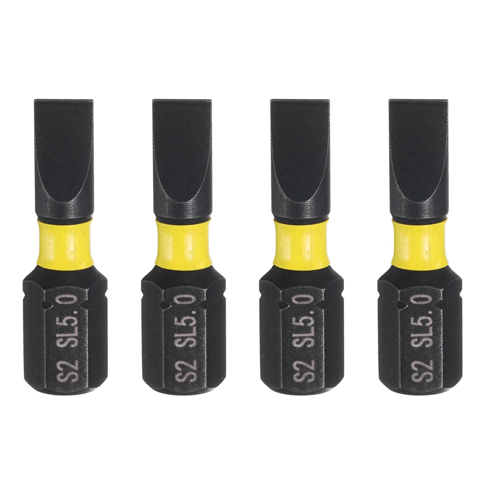 4pcs SL5 Magnetic Slotted Screwdriver Bit 1/4" Hex Shank Industrial Bits