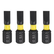 4pcs SL5 Magnetic Slotted Screwdriver Bit 1/4" Hex Shank Industrial Bits