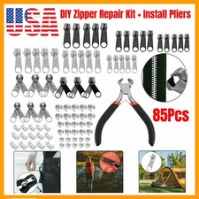 85PCS Zipper Replacement Repair Kits Install Pliers for Bags Jacket Coats Jeans