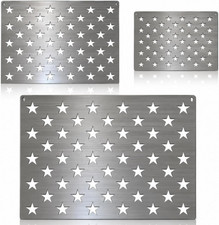 3 Size Stainless Steel American Flag 50 Star Stencils, Heavy Duty