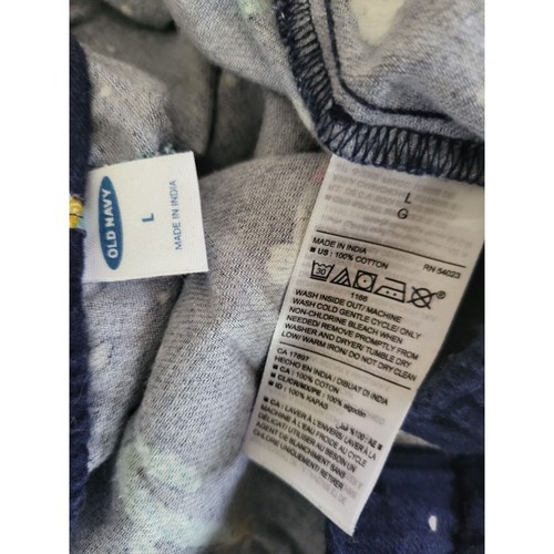 Old Navy Christmas Pajama Pants L Womens High Rise Straight Leg Blue Alpaca - Picture 8 of 8
