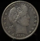 1912 US Barber Half Dollar 50C Silver Coin