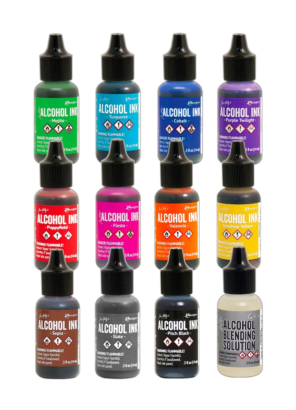 Ranger, Tim Holtz, Alcohol Ink, Basic Set Alcohol Inks, 12 B