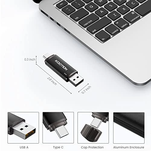 KOOTION Memoria USB C 64 GB OTG, Pendrive Tipo C Memoria 2 en 1 para - Imagen 2 de 4