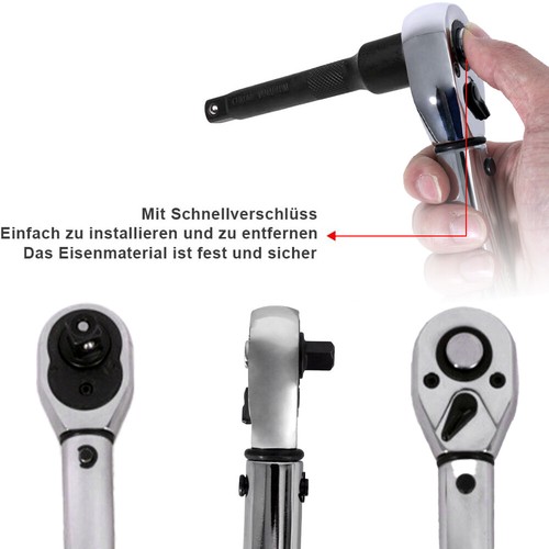 2024 Drehmomentschlüssel 1-350Nm Set 1/2"3/8"1/4" Teleskopratsche div. Varianten - Bild 29 von 59