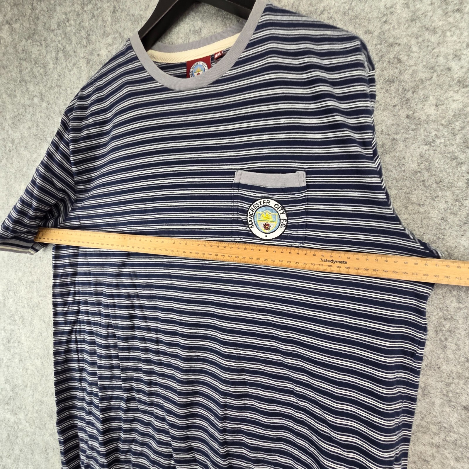Manchester City F.C. Shirt Mens 3XL Blue Striped Short Sleeve Round Neck NWOT image 5