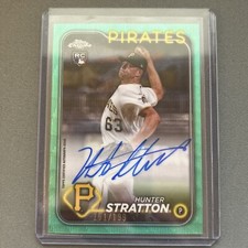 2024 Topps Chrome Hunter Stratton Auto /199 Rookie Green Holo