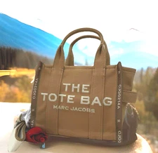 Auth NWT Marc Jacobs The Jacquard SMALL Jacquard Tote Crossbody In Camel -NEW~