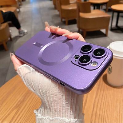 For iPhone 15 Pro Max 14 13 12 Mag Safe Magnetic TPU Case +Camera Lens Protector