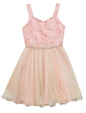 Rare Editions Big Girl's Sequin Tulle Jewel Waist Fanciful Party Dress-Size-14