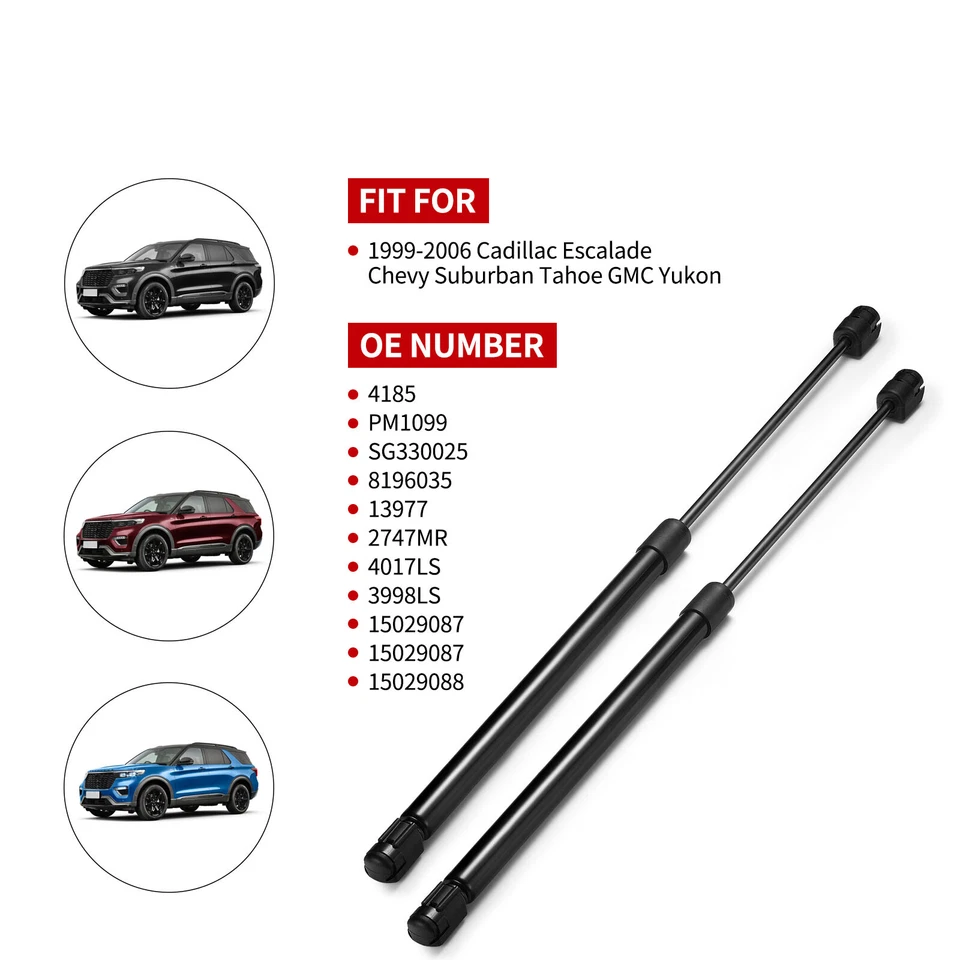 2x puntales de elevación de vidrio para ventana trasera para Chevy GMC Yukon Cadillac 1999-2006 Foto 3 de 4