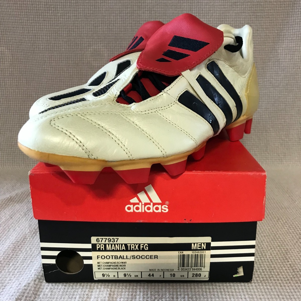 2002 Adidas Original Predator Mania TRX FG Champagne Gold 2002 Adidas Original Predator Mania TRX FG Champagne Gold