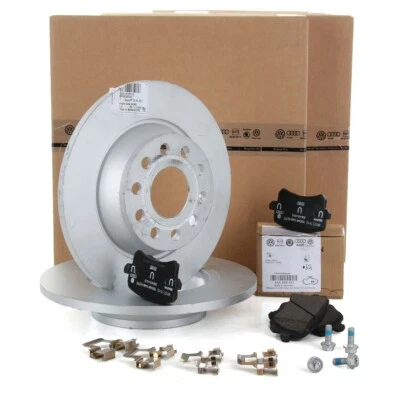ORIGINAL AUDI VW Bremsscheiben Ø 282mm + Beläge PASSAT B6 B7 TIGUAN Q3 8U hinten - Bild 1 von 3