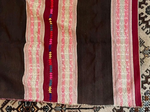 Vintage peruanische Textil Manta mehrfarbig Wolle handgefertigt antik - Bild 5 von 10