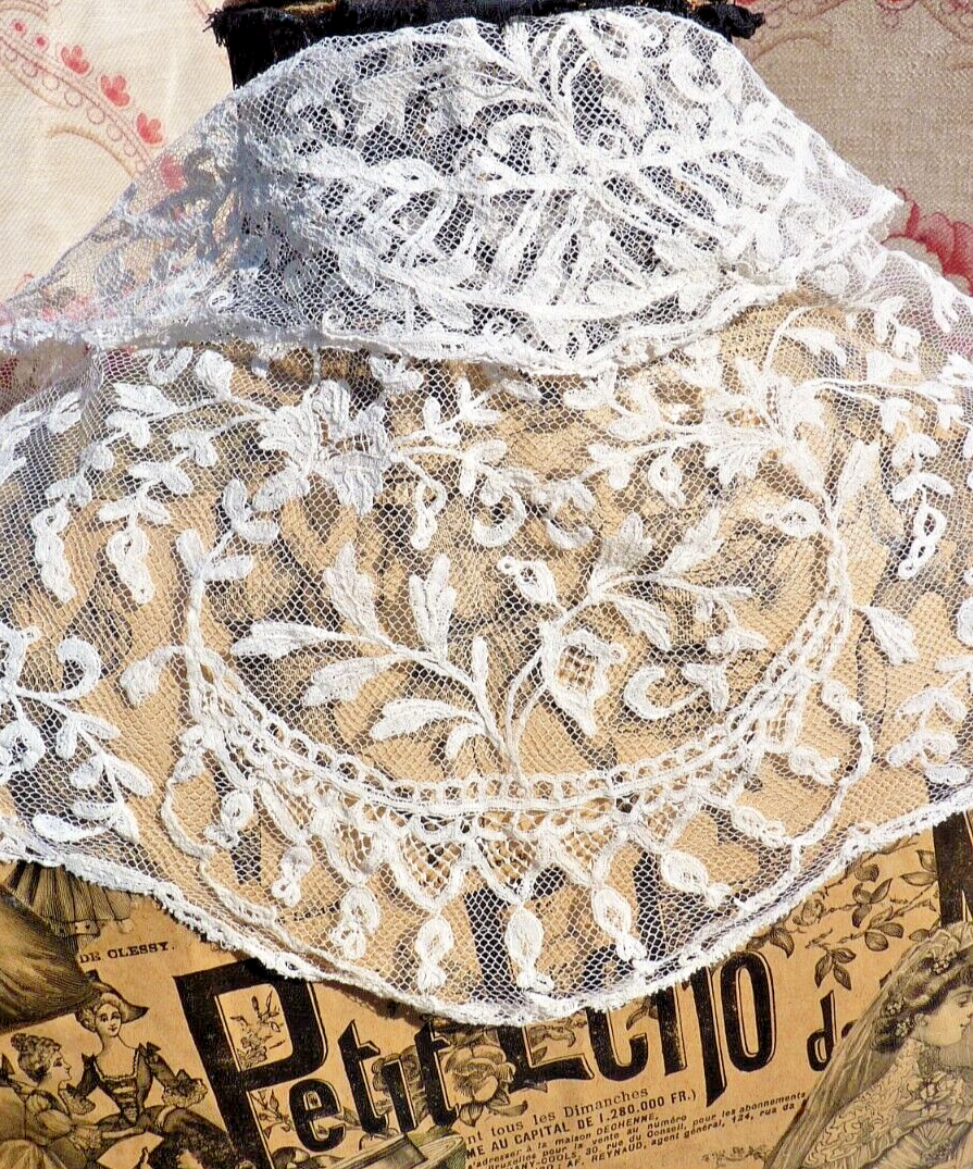 Dentelle Ancienne En Lin – Très Fine – Longueur 56 (cm/pouces?) – Occasion – Pour Création & Décoration