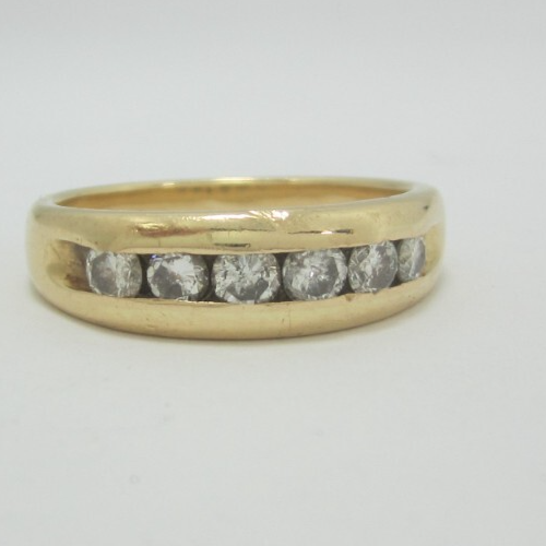 ALIANZA/ANILLO DE BODA CON DIAMANTES DE ORO AMARILLO DE 14K ELEGANTE PARA HOMBRE 1 QUILATE. 6,4 G - Imagen 1 de 9