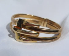 Unique Vintage 1940's Forstner 1/20 12K Gold Filled Faux Buckle Cuff Bracelet