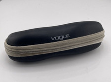 Vogue Sunglasses Eyeglass Case Clamshell White Zip Around Gray Lined