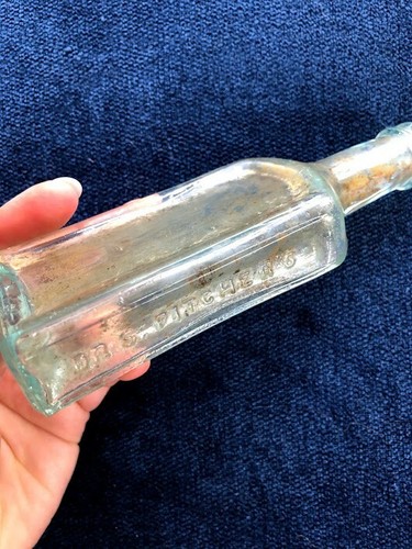 Rare Antique Small Aqua Blue Dr. S. Pitcher's Castoria Glass Medicine Bottle.72 - Picture 3 of 10