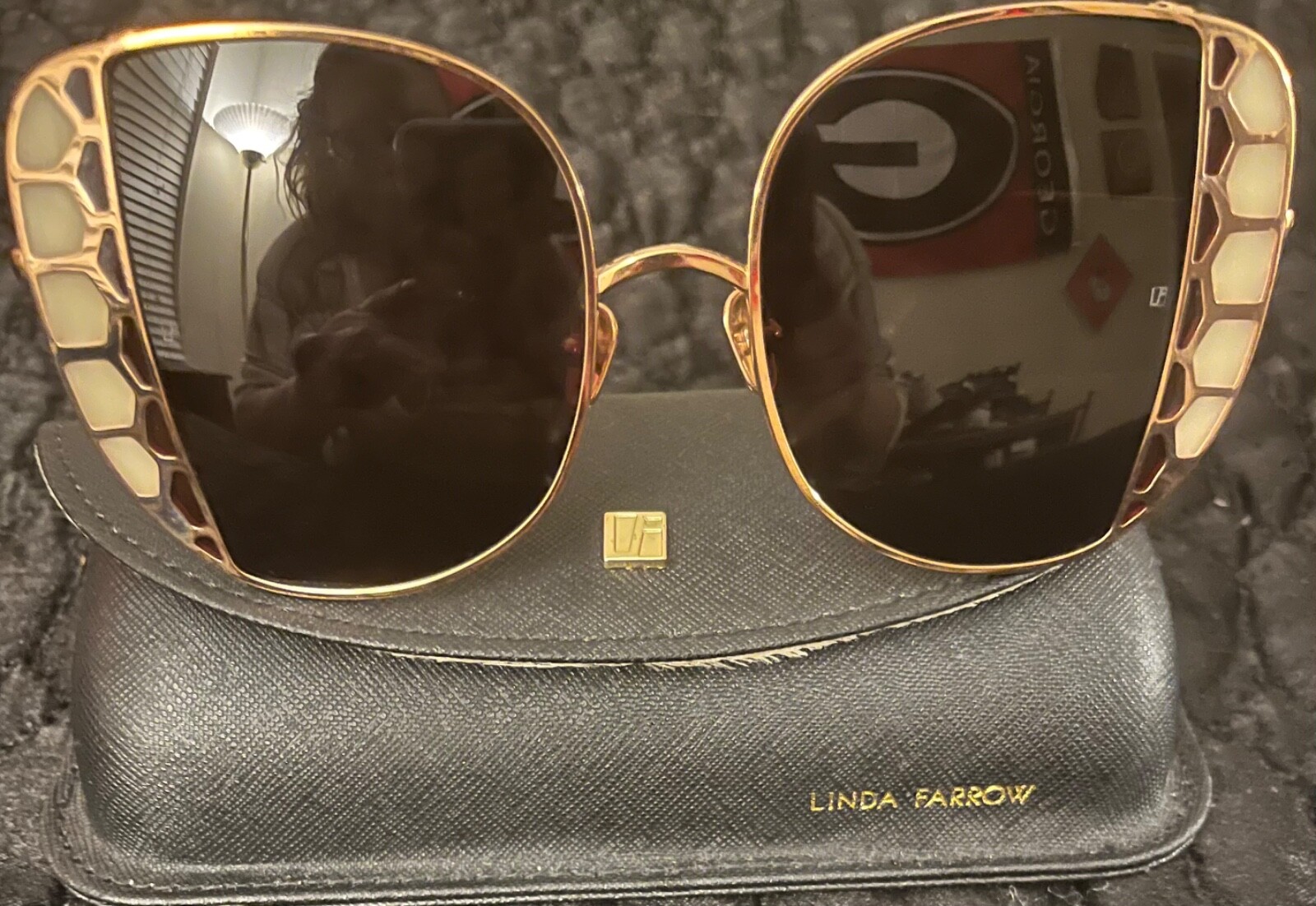 Linda Farrow Amelia Rose Gold Sunshades Stylish Luxury Appeal