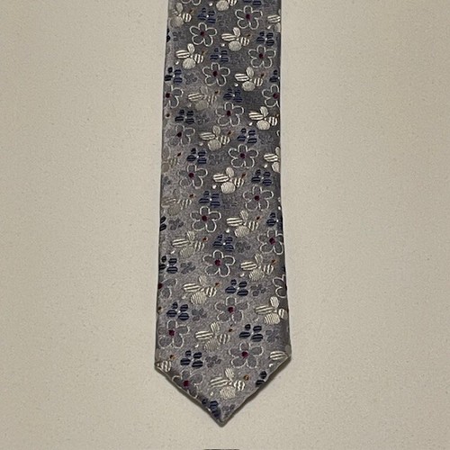 Jerry Garcia Krawatte Silber Floral Blumen Seide Atemberaubend Unikat Stilvolles Design - Bild 16 von 22