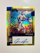 AARON ASHBY 2022 PANINI OPTIC SIGNATURE SERIES Gold AUTO ROOKIE RC #SIGS-AA JT