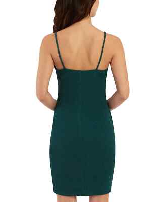Bcx Juniors' Green Ruffled Faux-Wrap Bodycon Dress